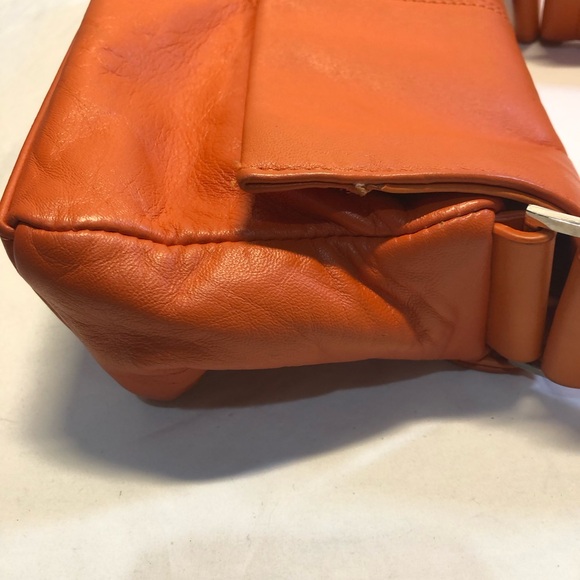 Orange Leather Shoulder Bag Purse unbranded - Picture 7 of 16